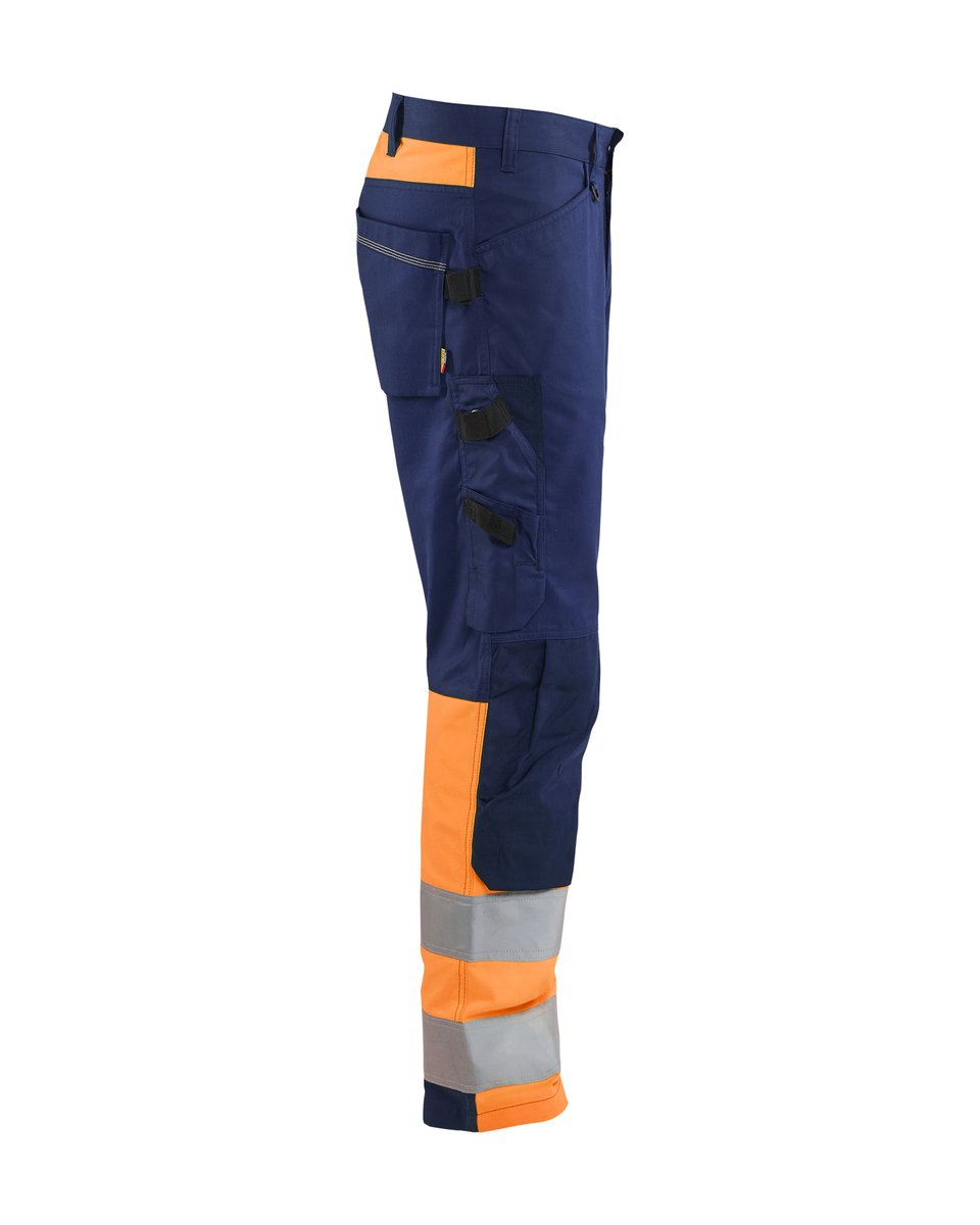 Blåkläder 1708 High Vis werkbroek - Marineblauw/Oranje