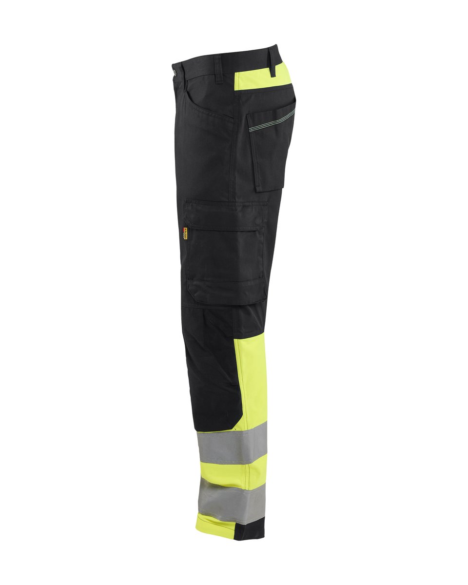 Blåkläder 1708 High Vis werkbroek - Zwart/High Vis Geel