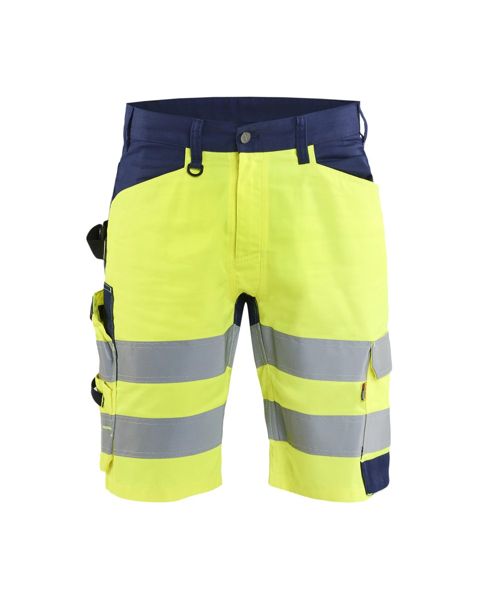 Blåkläder 1709 High Vis Short - High Vis Geel/Marineblauw