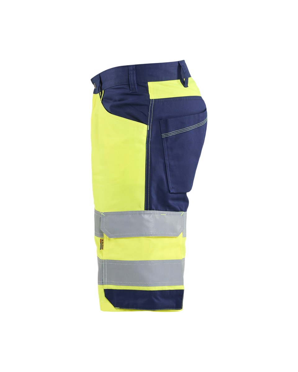 Blåkläder 1709 High Vis Short - High Vis Geel/Marineblauw
