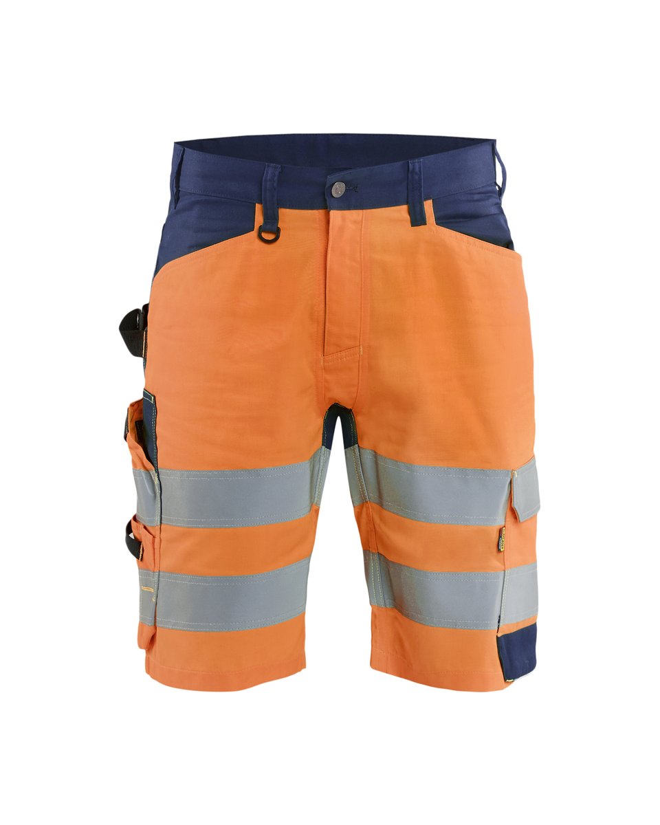 Blåkläder 1709 High Vis Short - High Vis Oranje/Marineblauw