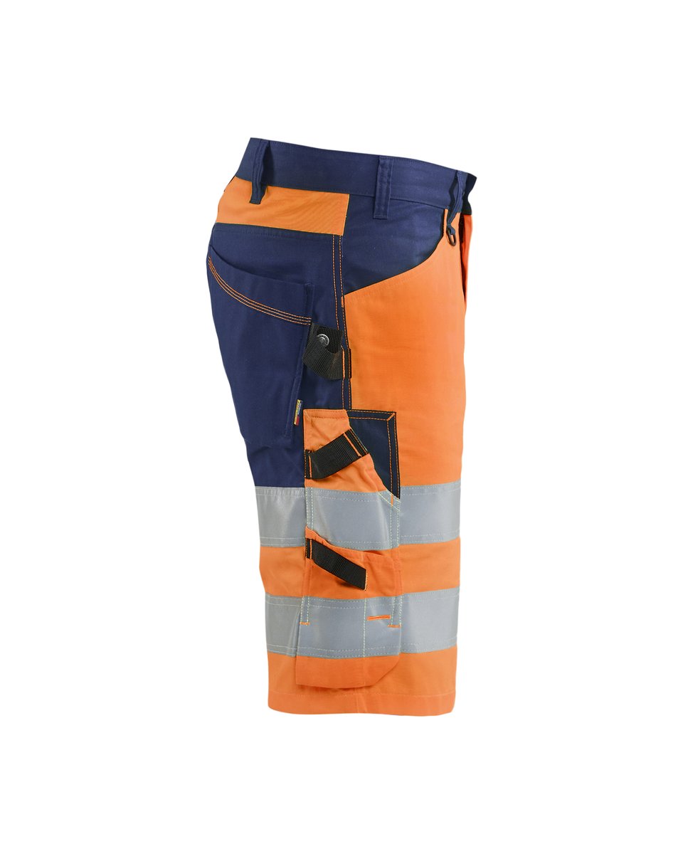 Blåkläder 1709 High Vis Short - High Vis Oranje/Marineblauw