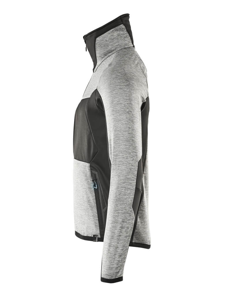 MASCOT® Advanced Fleecetrui met rits – Grijs-gemêleerd/Zwart