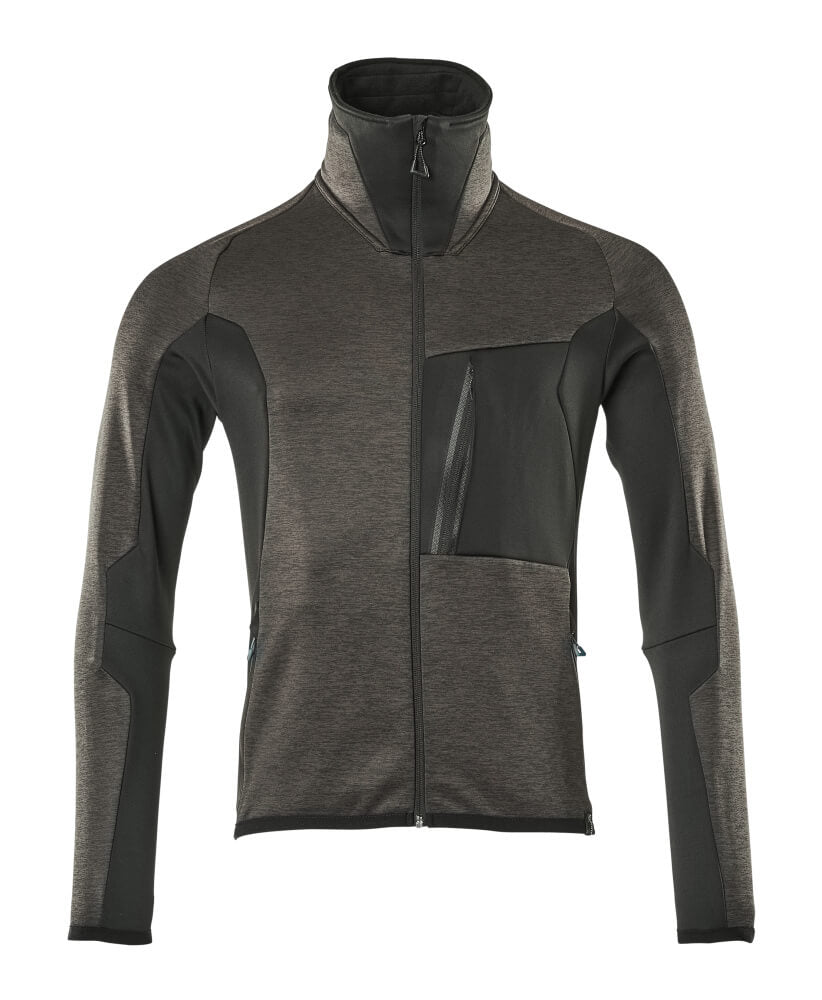 MASCOT® Advanced Fleecetrui met rits – Donkerantraciet/Zwart
