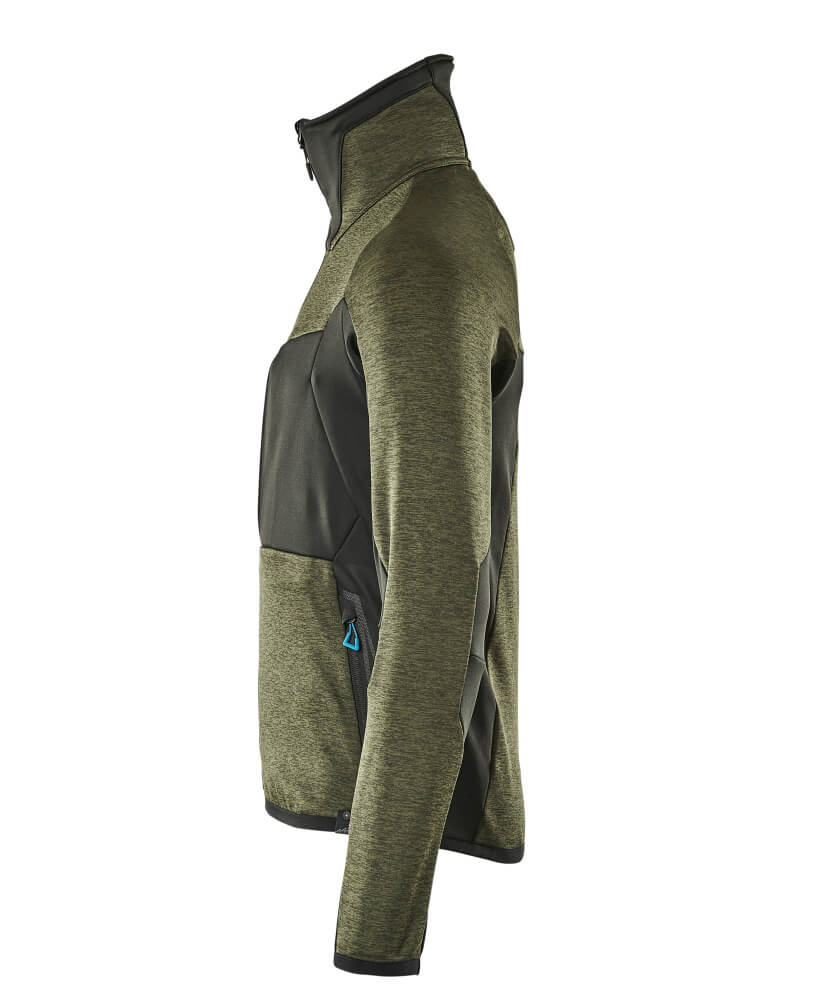 MASCOT® Advanced Fleecetrui met rits – Mosgroen/Zwart
