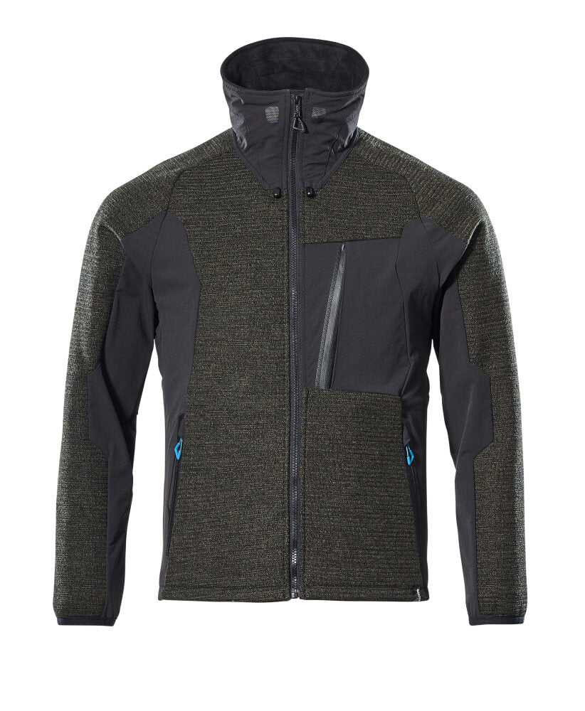 MASCOT® Advanced Gebreid vest met rits – Mosgroen/Zwart