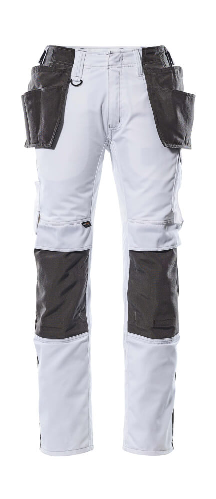 MASCOT® Unique Werkbroek met spijkerzakken – Wit/Donkerantraciet