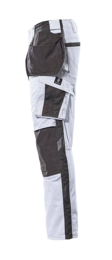MASCOT® Unique Werkbroek met spijkerzakken – Wit/Donkerantraciet