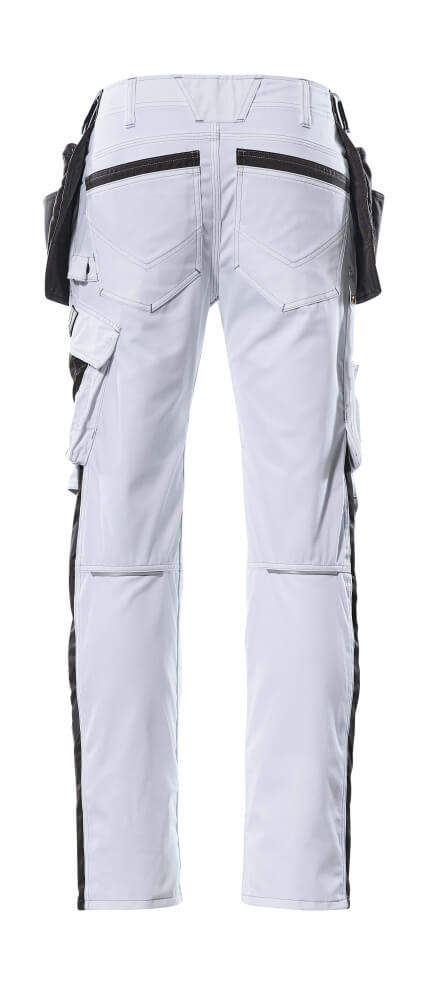 MASCOT® Unique Werkbroek met spijkerzakken – Wit/Donkerantraciet