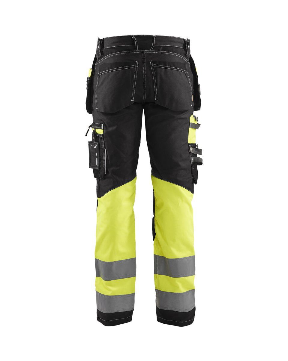 Blåkläder 1794 High Vis werkbroek met stretch en gereedschapszakken katoen - Zwart/High Vis Geel