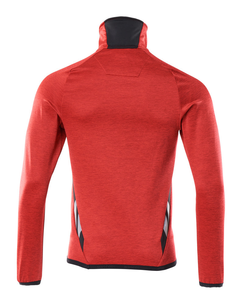 MASCOT® Accelerate Fleecetrui met korte rits – Signaalrood/Zwart