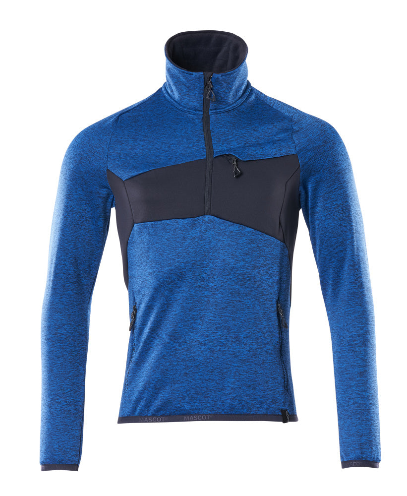 MASCOT® Accelerate Fleecetrui met korte rits – Helder blauw/Donkermarine