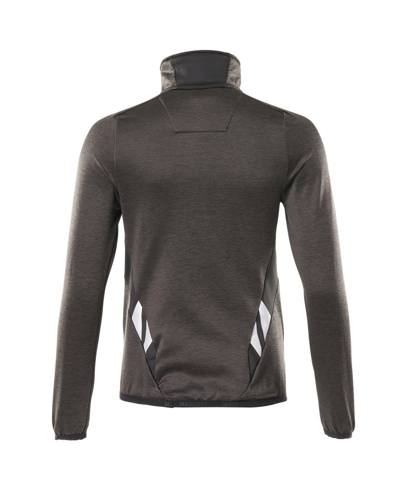 MASCOT® Accelerate Fleecetrui dames korte rits – Donkerantraciet/Zwart