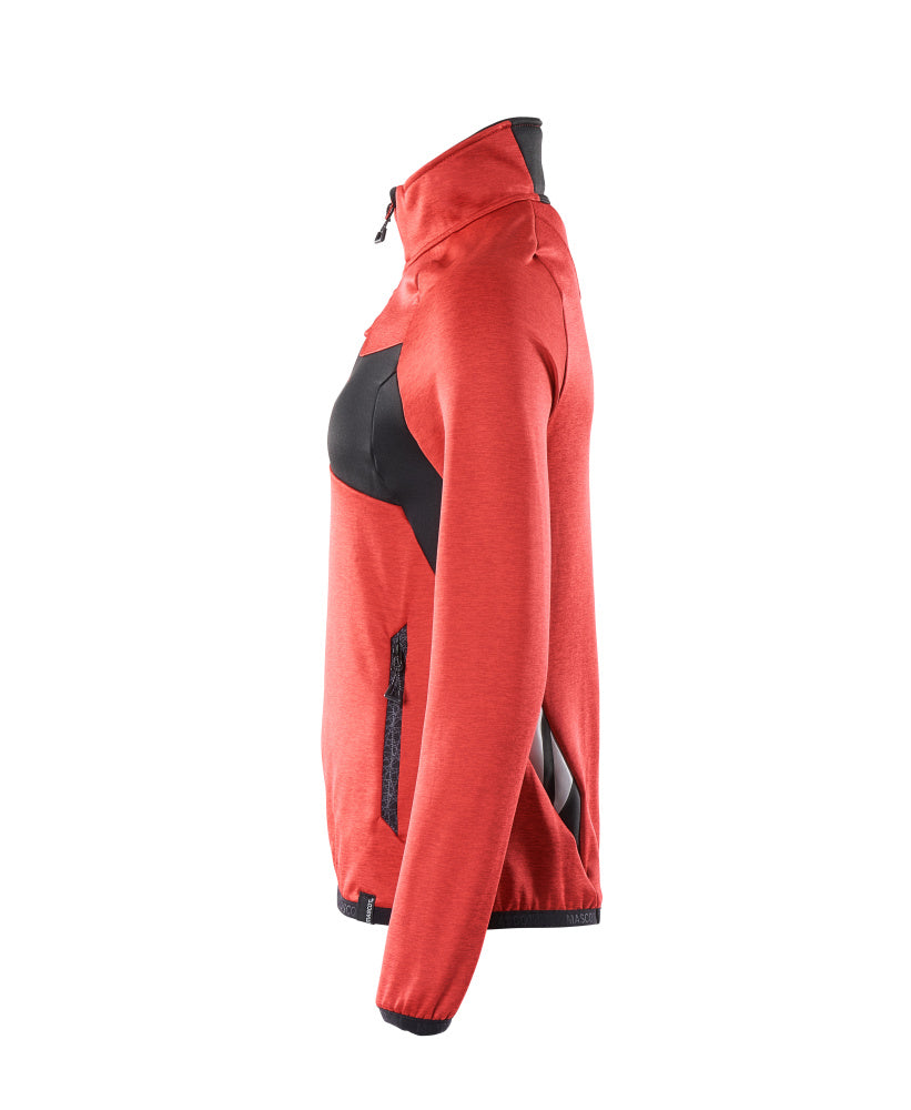 MASCOT® Accelerate Fleecetrui dames korte rits – Signaalrood/Zwart