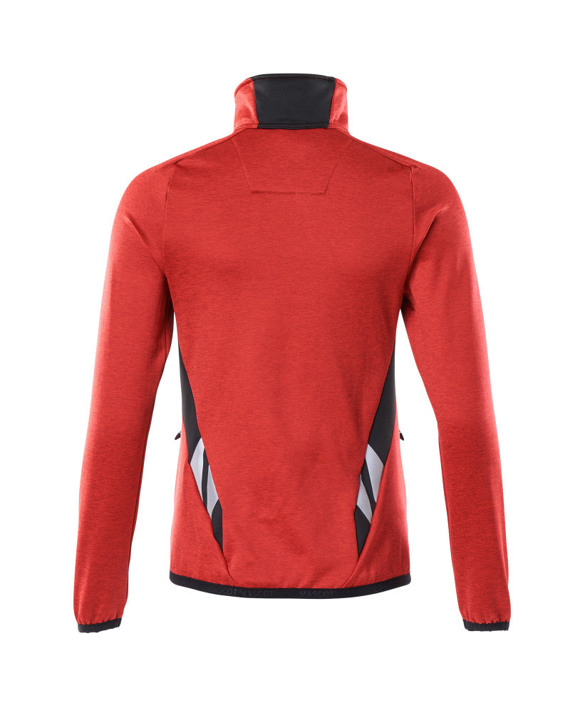 MASCOT® Accelerate Fleecetrui dames korte rits – Signaalrood/Zwart