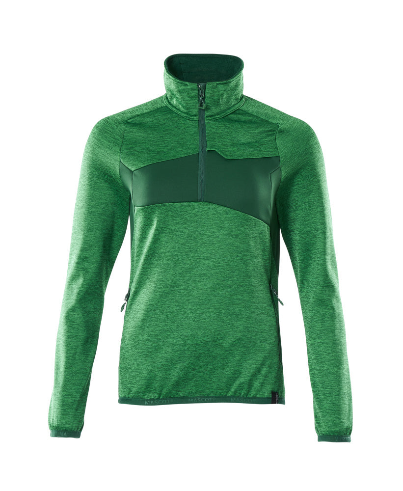 MASCOT® Accelerate Fleecetrui dames korte rits – Helder groen/Groen