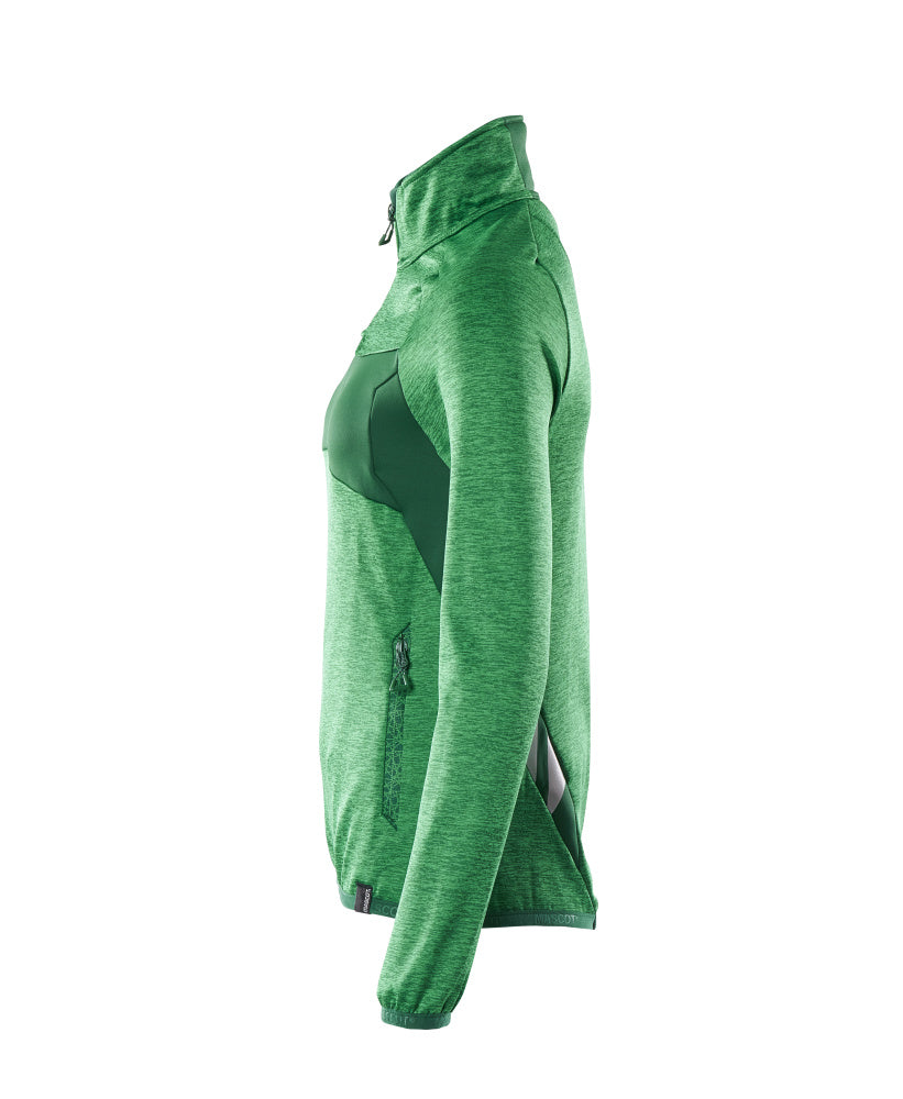 MASCOT® Accelerate Fleecetrui dames korte rits – Helder groen/Groen