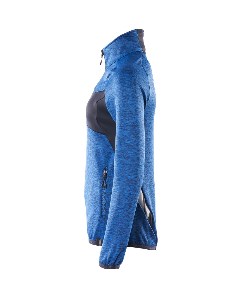 MASCOT® Accelerate Fleecetrui dames korte rits – Helder blauw/Donkermarine