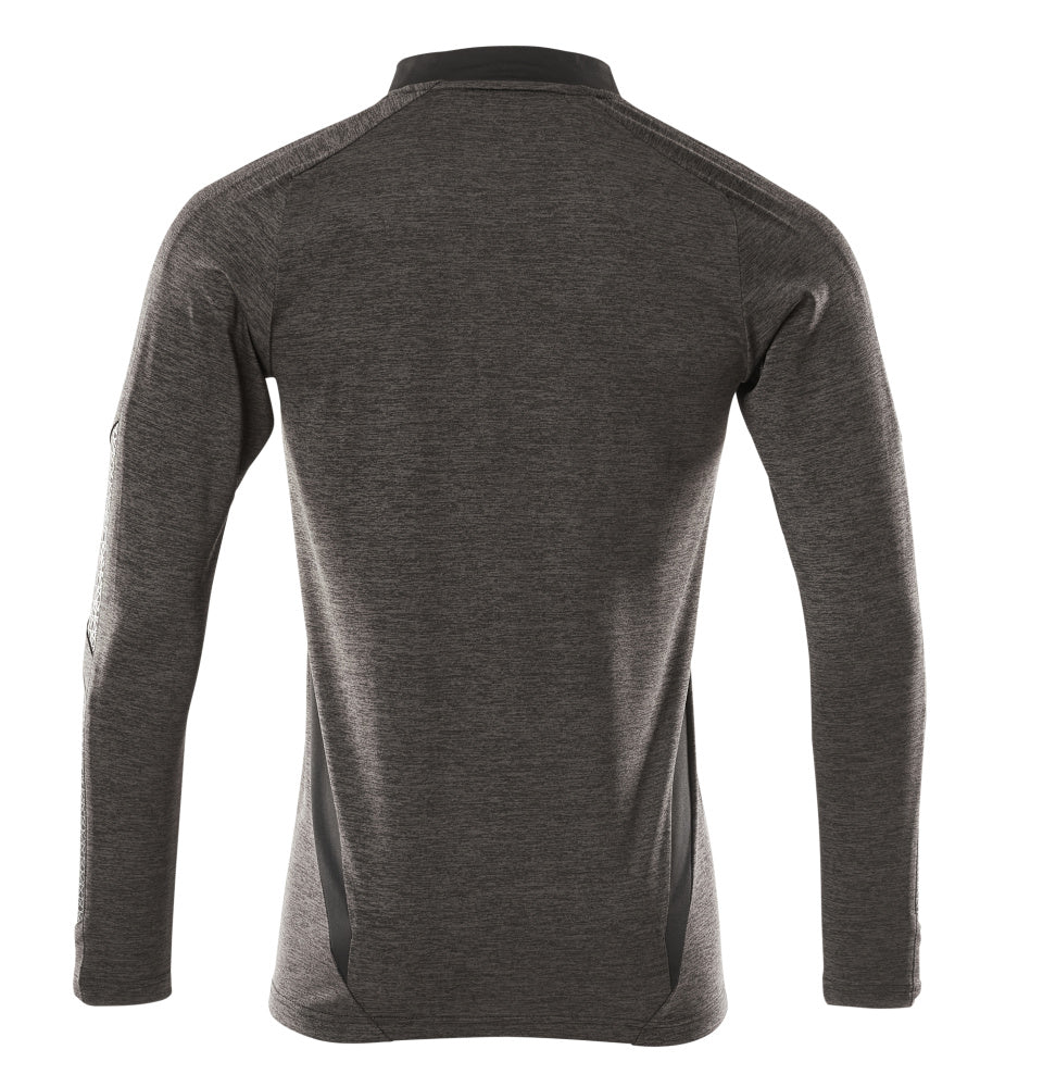 MASCOT® Accelerate Poloshirt lange mouw – Donkerantraciet-gemêleerd/Zwart