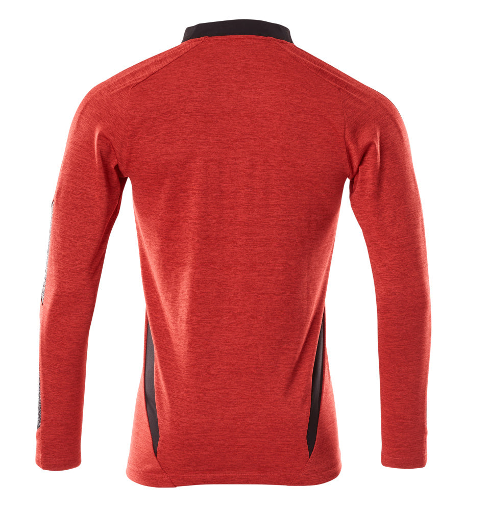 MASCOT® Accelerate Poloshirt lange mouw – Signaalrood-gemêleerd/Zwart