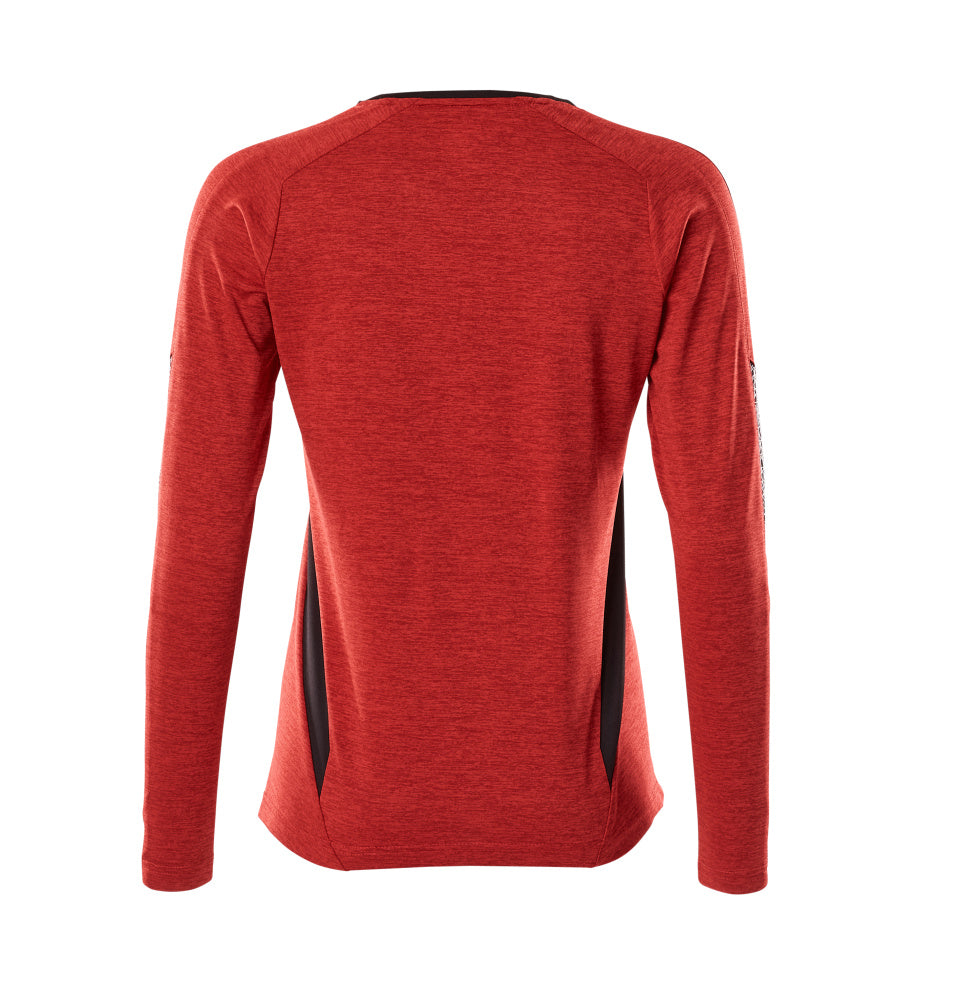 MASCOT® Accelerate T-shirt lange mouwen dames – Signaalrood-gemêleerd/Zwart
