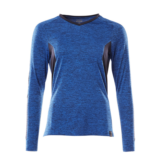MASCOT® Accelerate T-shirt lange mouwen dames – Helder blauw-gemêleerd/Donkermarine