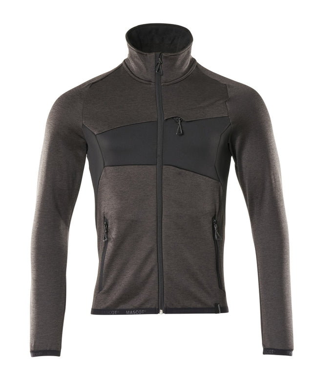 MASCOT® Accelerate Fleecetrui met rits – Donkerantraciet/Zwart