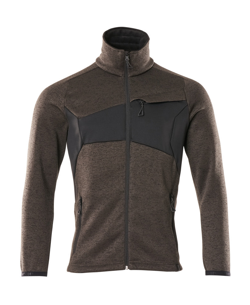 MASCOT® Accelerate Gebreide trui met rits – Donkerantraciet/Zwart