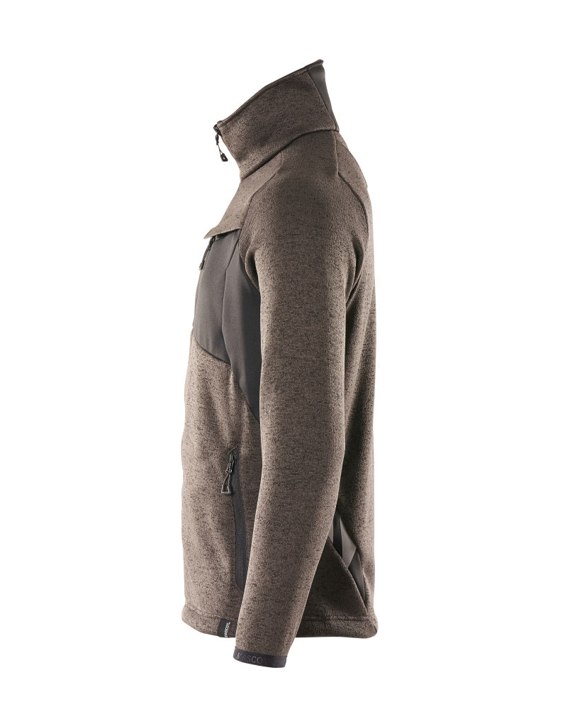 MASCOT® Accelerate Gebreide trui met rits – Donkerantraciet/Zwart
