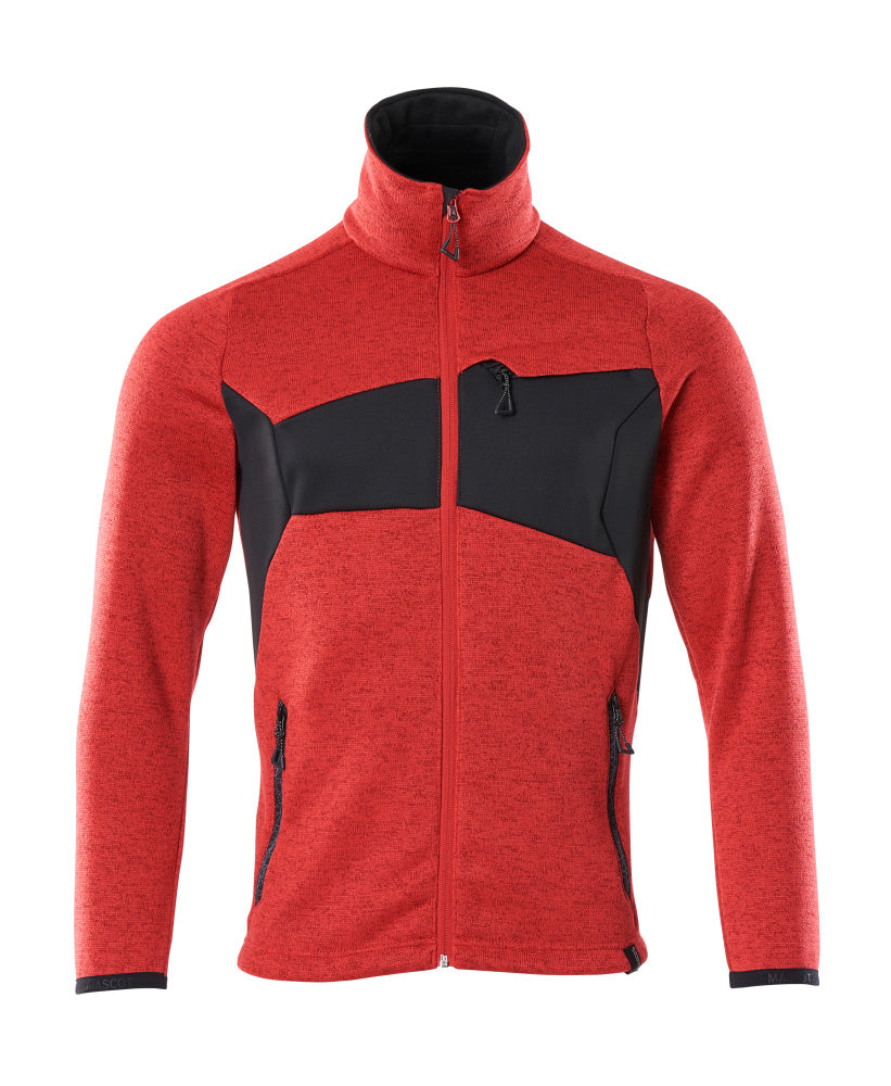 MASCOT® Accelerate Gebreide trui met rits – Signaalrood/Zwart
