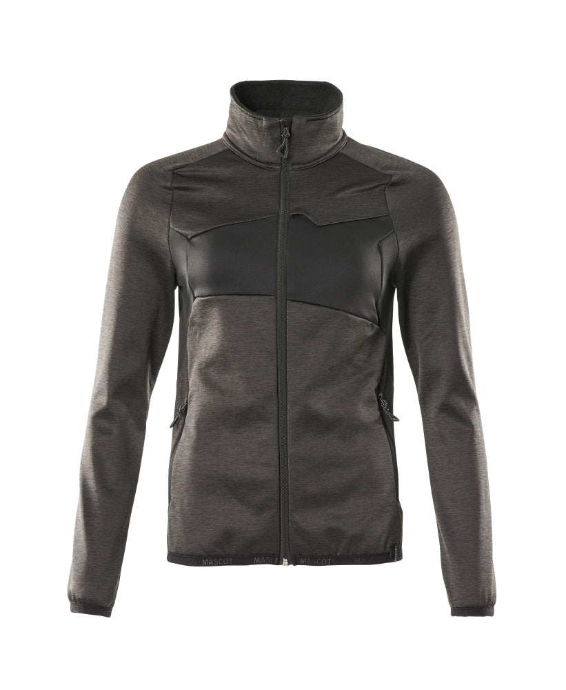 MASCOT® Accelerate Fleecetrui met rits dames – Donkerantraciet/Zwart