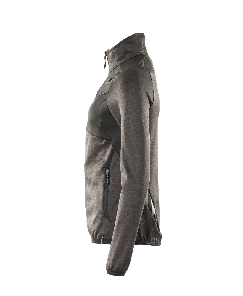 MASCOT® Accelerate Fleecetrui met rits dames – Donkerantraciet/Zwart