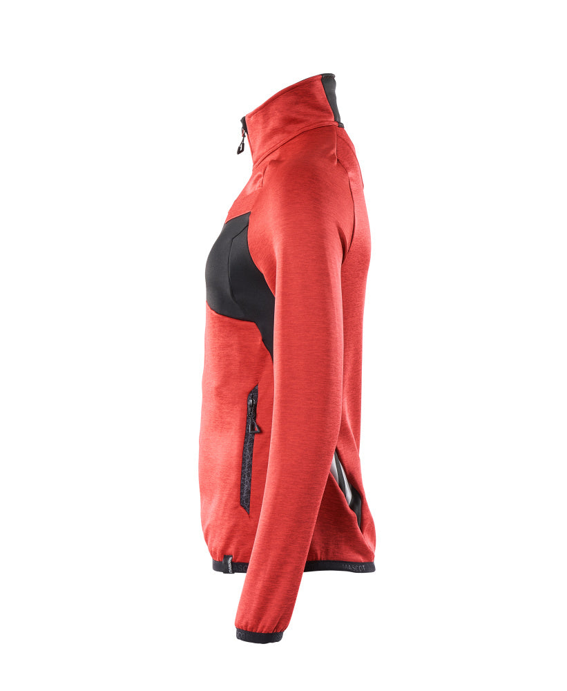MASCOT® Accelerate Fleecetrui met rits dames – Signaalrood/Zwart