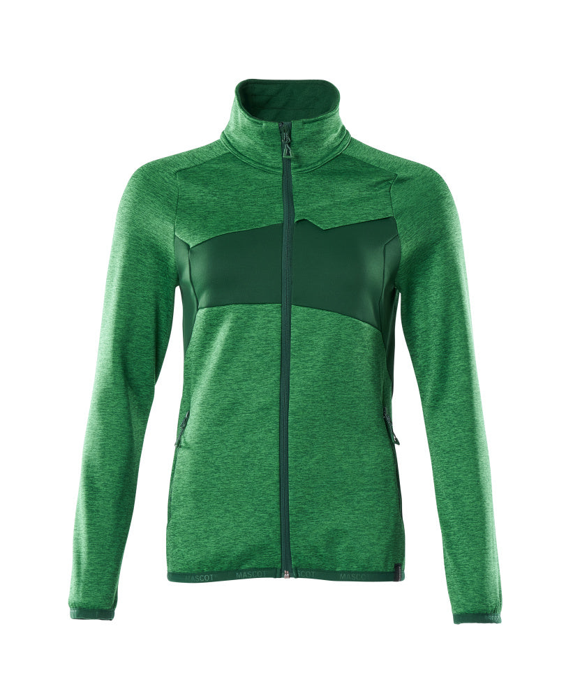 MASCOT® Accelerate Fleecetrui met rits dames – Helder groen/Groen