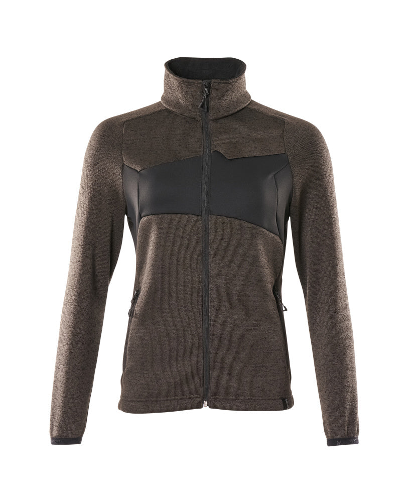 MASCOT® Accelerate Gebreide trui met rits dames – Donkerantraciet/Zwart