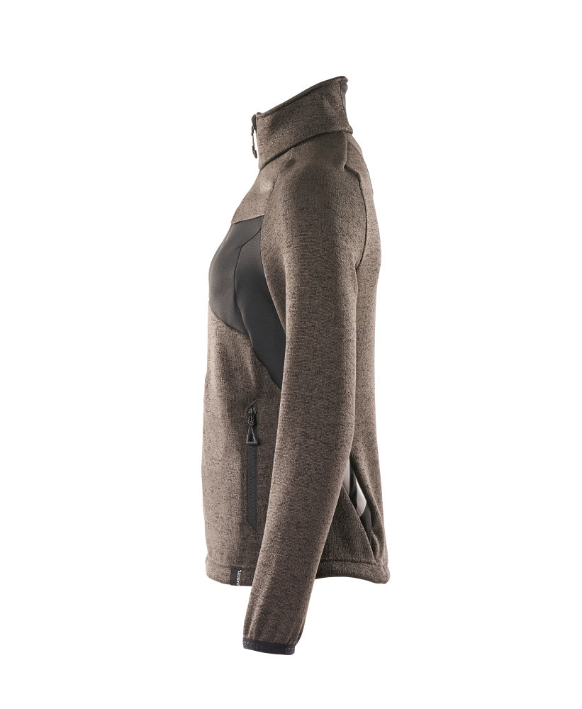 MASCOT® Accelerate Gebreide trui met rits dames – Donkerantraciet/Zwart