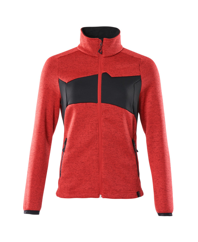 MASCOT® Accelerate Gebreide trui met rits dames – Signaalrood/Zwart