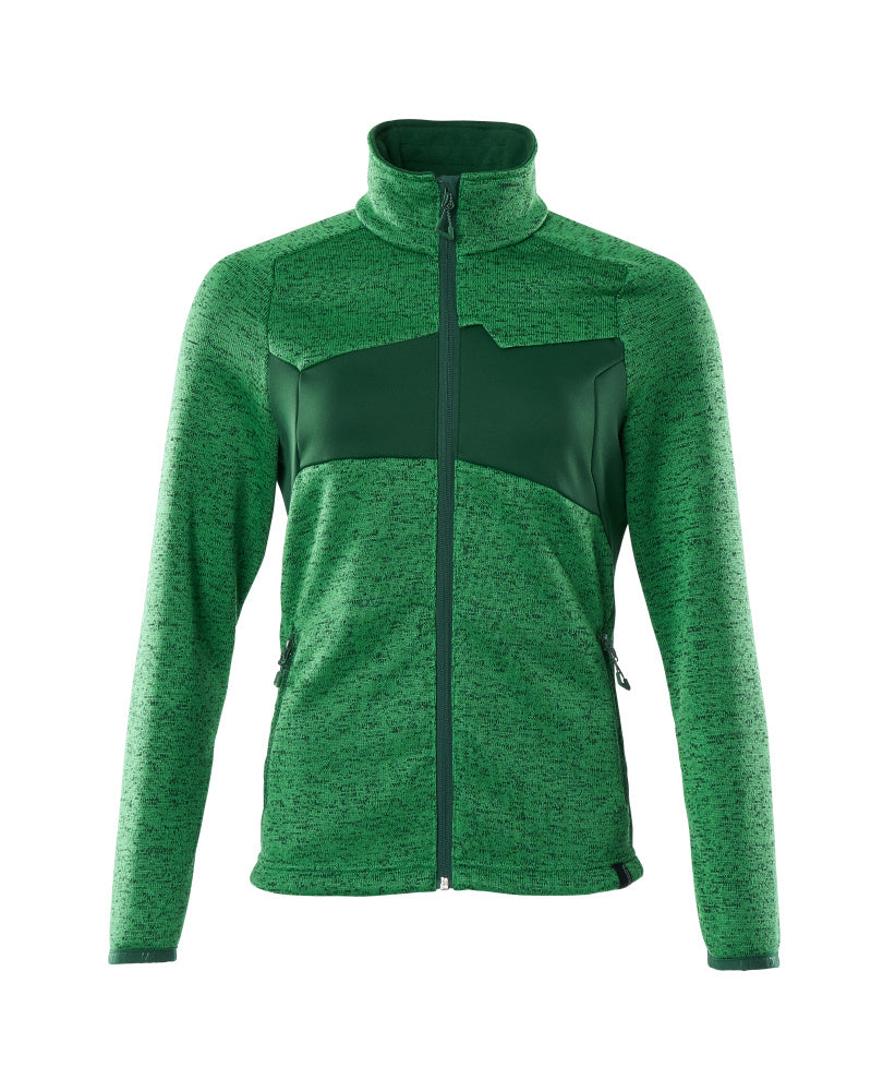 MASCOT® Accelerate Gebreide trui met rits dames – Helder groen/Groen