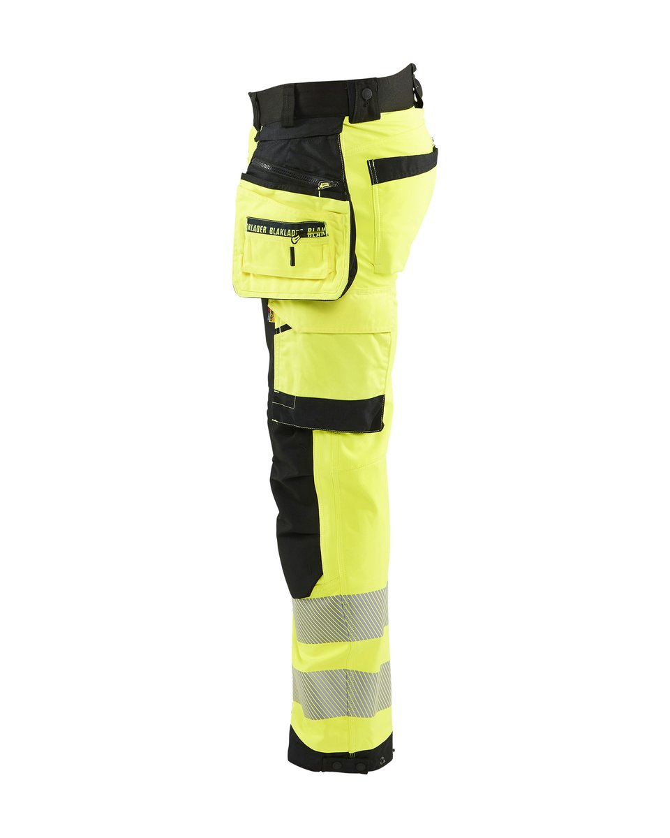 Blåkläder 1820 High Vis werkbroek softshell met afneembare gereedschapszakken - High Vis Geel/Zwart