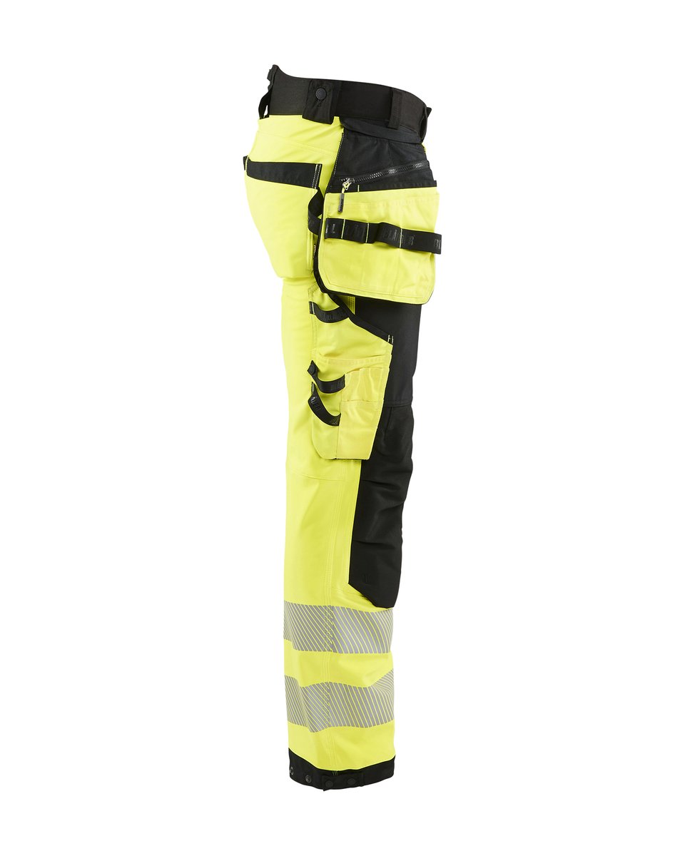 Blåkläder 1820 High Vis werkbroek softshell met afneembare gereedschapszakken - High Vis Geel/Zwart
