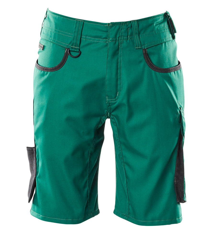 MASCOT® Unique Werkshort met dijbeenzakken – Groen/Zwart