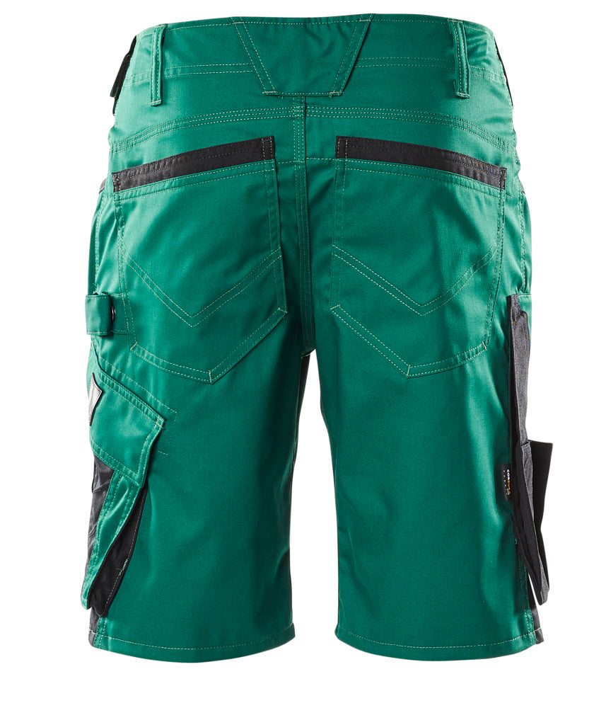 MASCOT® Unique Werkshort met dijbeenzakken – Groen/Zwart