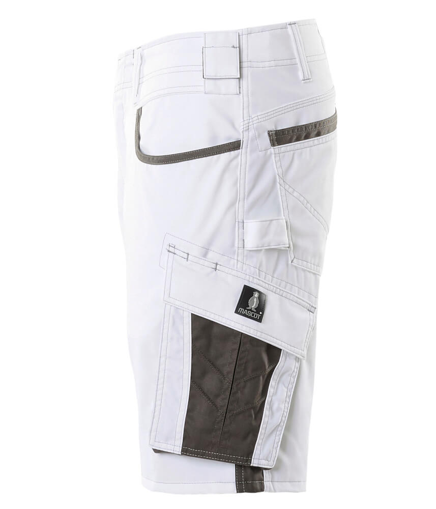 MASCOT® Unique Werkshort met dijbeenzakken – Wit/Donkerantraciet
