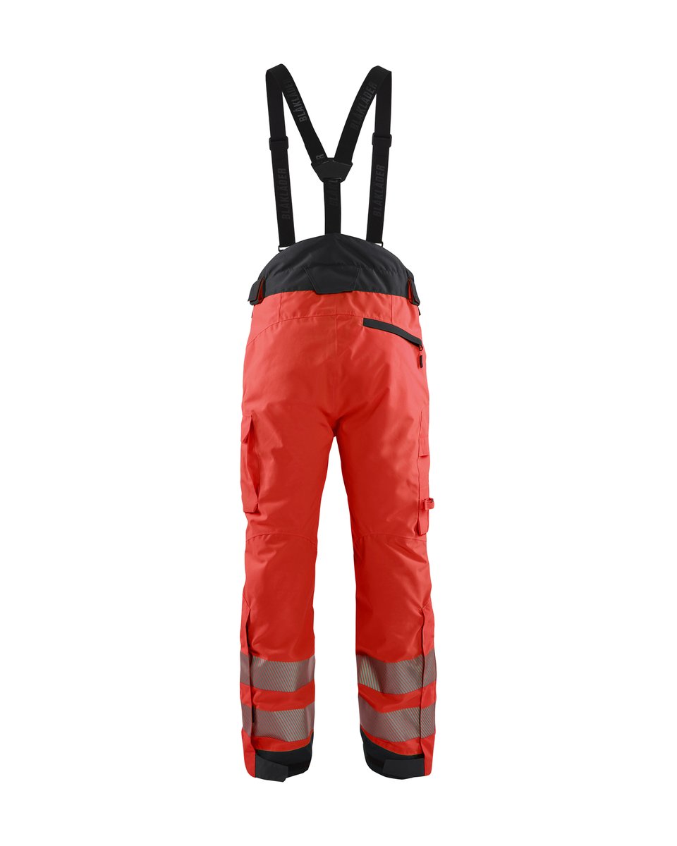 Blåkläder 1875 High Vis Winterwerkbroek - High Vis Rood/Zwart