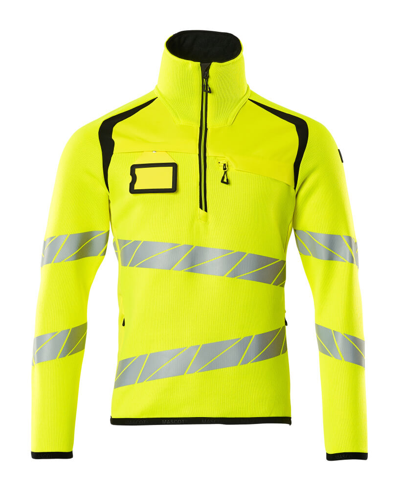 MASCOT® Accelerate Safe Gebreide Trui Met Korte Rits 19005-351 – Fluor Geel/Zwart