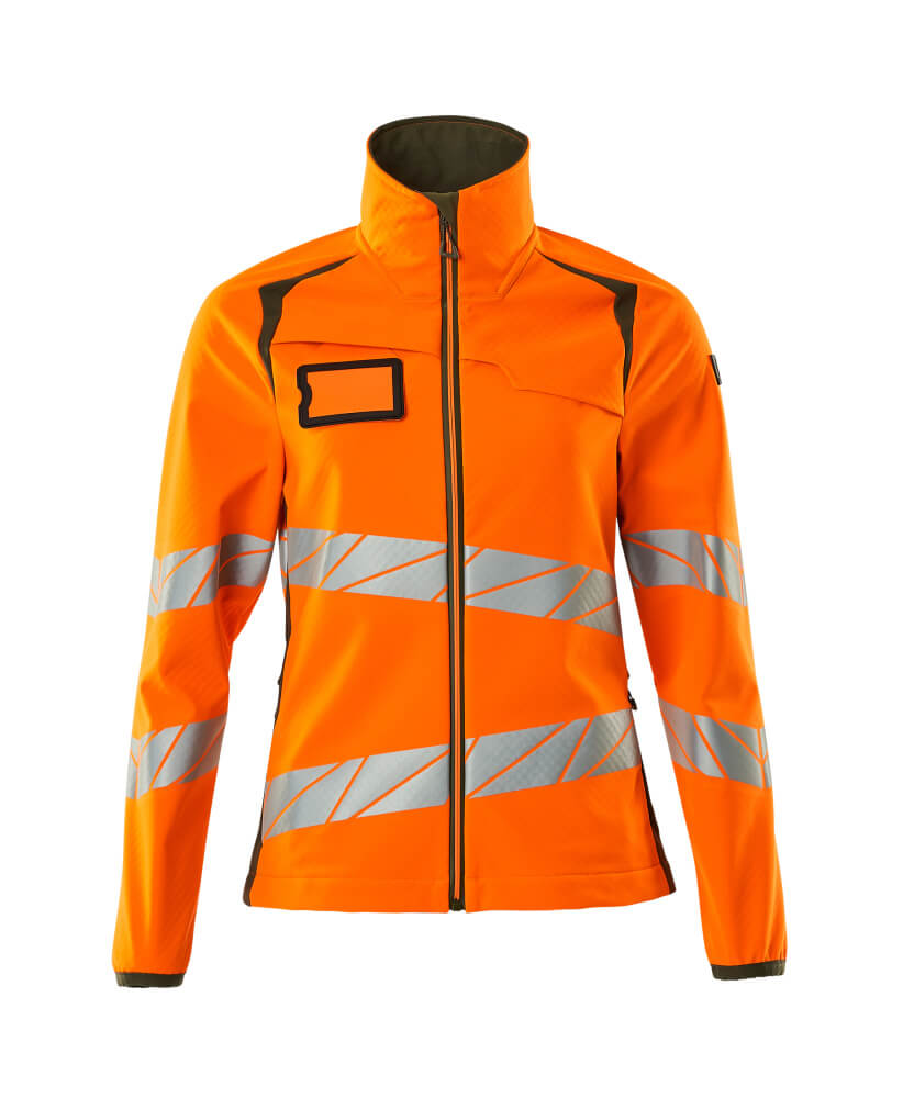 MASCOT® Accelerate Safe Softshell Jas Dames 19012-143 – Hi-Vis Oranje/Mosgroen