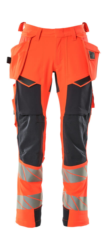MASCOT® Accelerate Safe Werkbroek Met Spijkerzakken 19031-711 – Hi-Vis Rood/Donkermarine