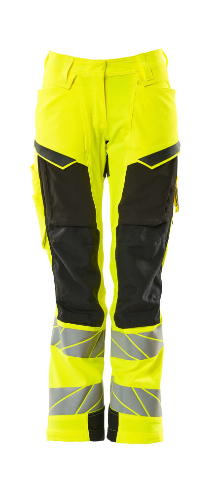 MASCOT® Accelerate Safe Broek Met Kniezakken Dames 19078-511 – Fluor Geel/Zwart