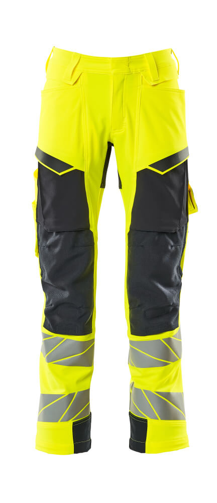 MASCOT® Accelerate Safe Broek Met Kniezakken 19079-511 – Fluor Geel/Marine