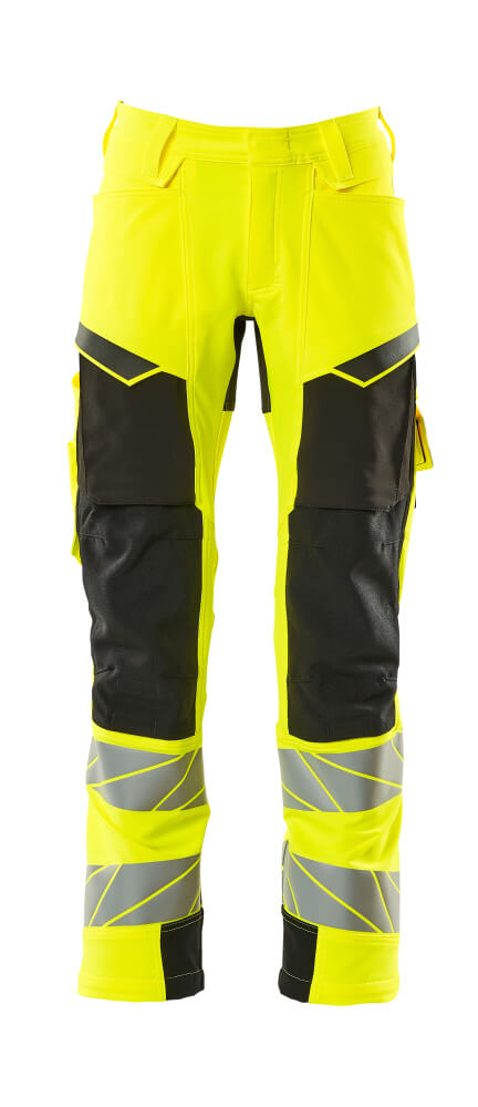 MASCOT® Accelerate Safe Broek Met Kniezakken 19079-511 – Fluor Geel/Zwart